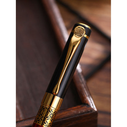 Signature Pen Metal Engraving Private Custom Student Fountain Pen Men's Signature Black Gel Pen
