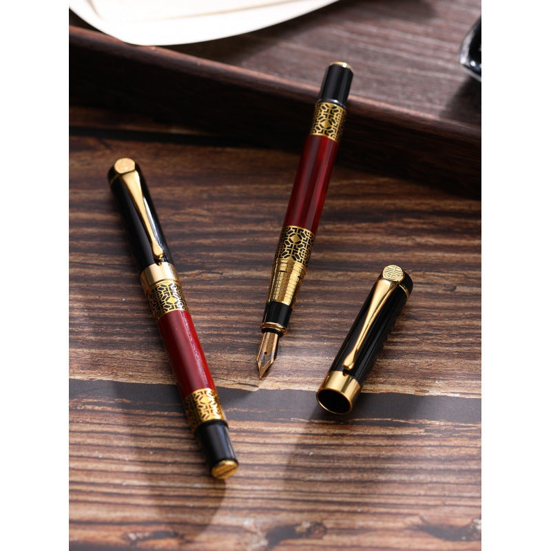Signature Pen Metal Engraving Private Custom Student Fountain Pen Men's Signature Black Gel Pen